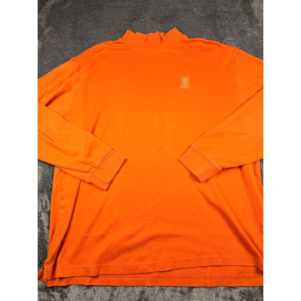 Jack Nicklaus Mens XL Orange Mock Neck Long Sleeve Scioto Country Club Cotton Te - Picture 2 of 8